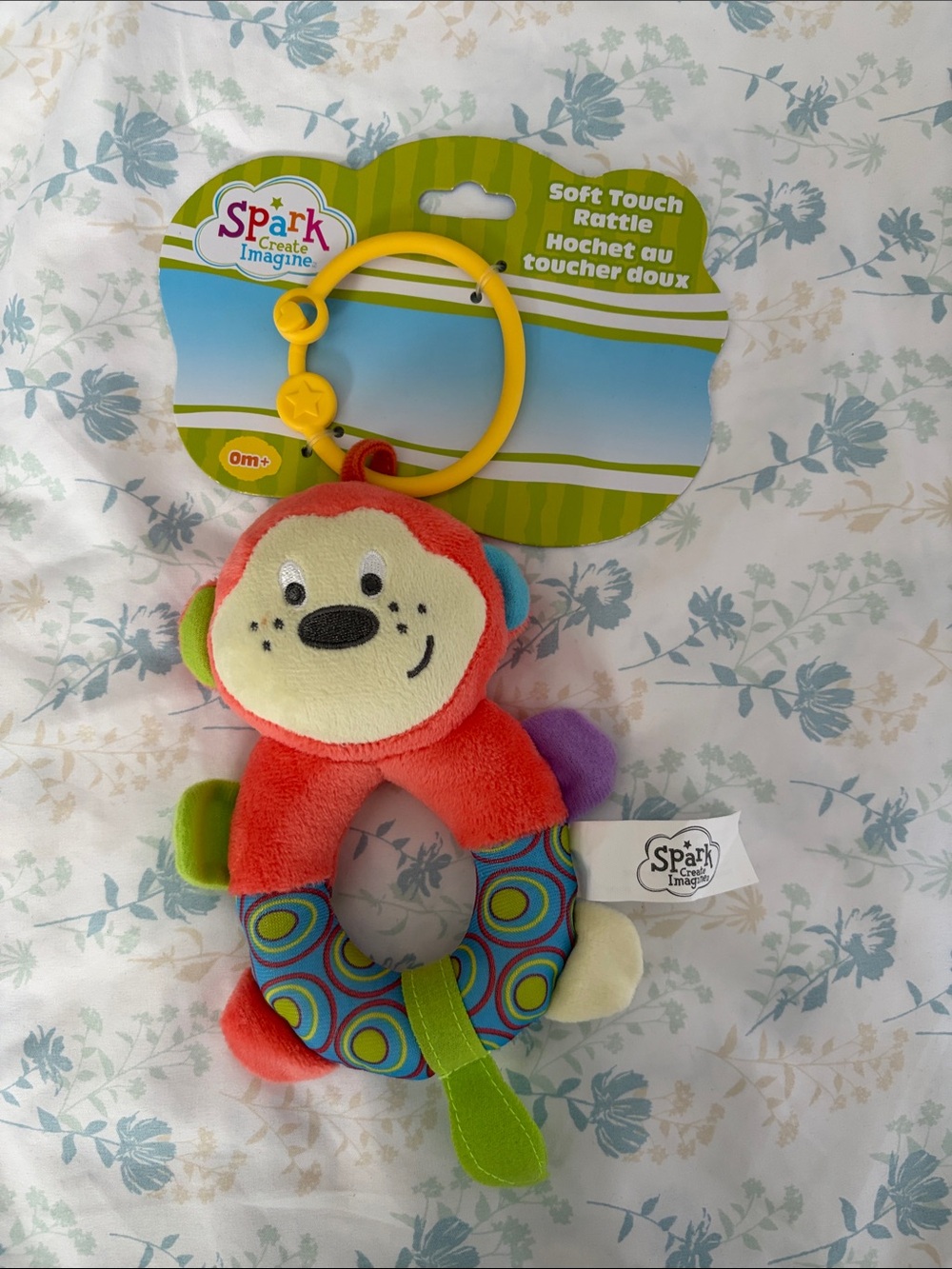 Spark Create Imagine Red Soft Touch Monkey Rattle for Babies